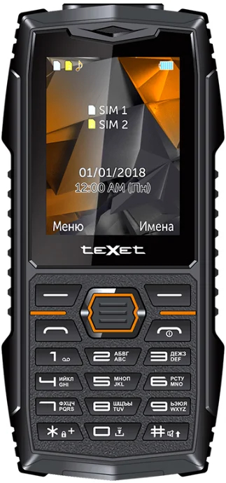 Кнопочный телефон Texet TM-519R, черный детальное изображение - 1