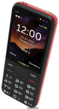 Мобильный телефон Texet TM-315, 32 Мб, Черный/Красный, Dual micro-SIM детальное изображение - 5