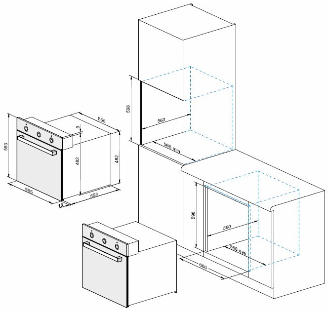 Духовой шкаф Darina 2V BDE 112 710 BB, черный детальное изображение - 3