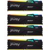 Оперативная память Kingston Fury Beast Black RGB DDR5 5200MHz, KF552C40BBAK4-128, 4x32 Гб KIT, 128 Гб вариант - 1