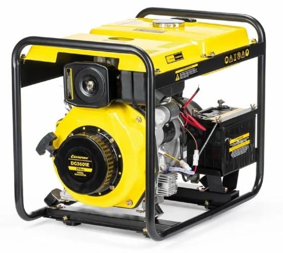 Генератор дизельный с воздушным охлаждением CHAMPION DG3601E, открытый, 2.7 кВт, Желтый детальное изображение - 9