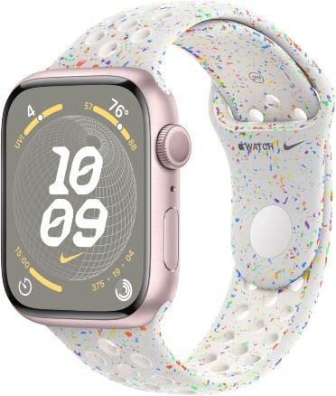 Умные часы Apple Watch Series 9 Pink Aluminum Case with Nike Sport Band Pure Platinum, 41 mm, Чистая платина детальное изображение - 1