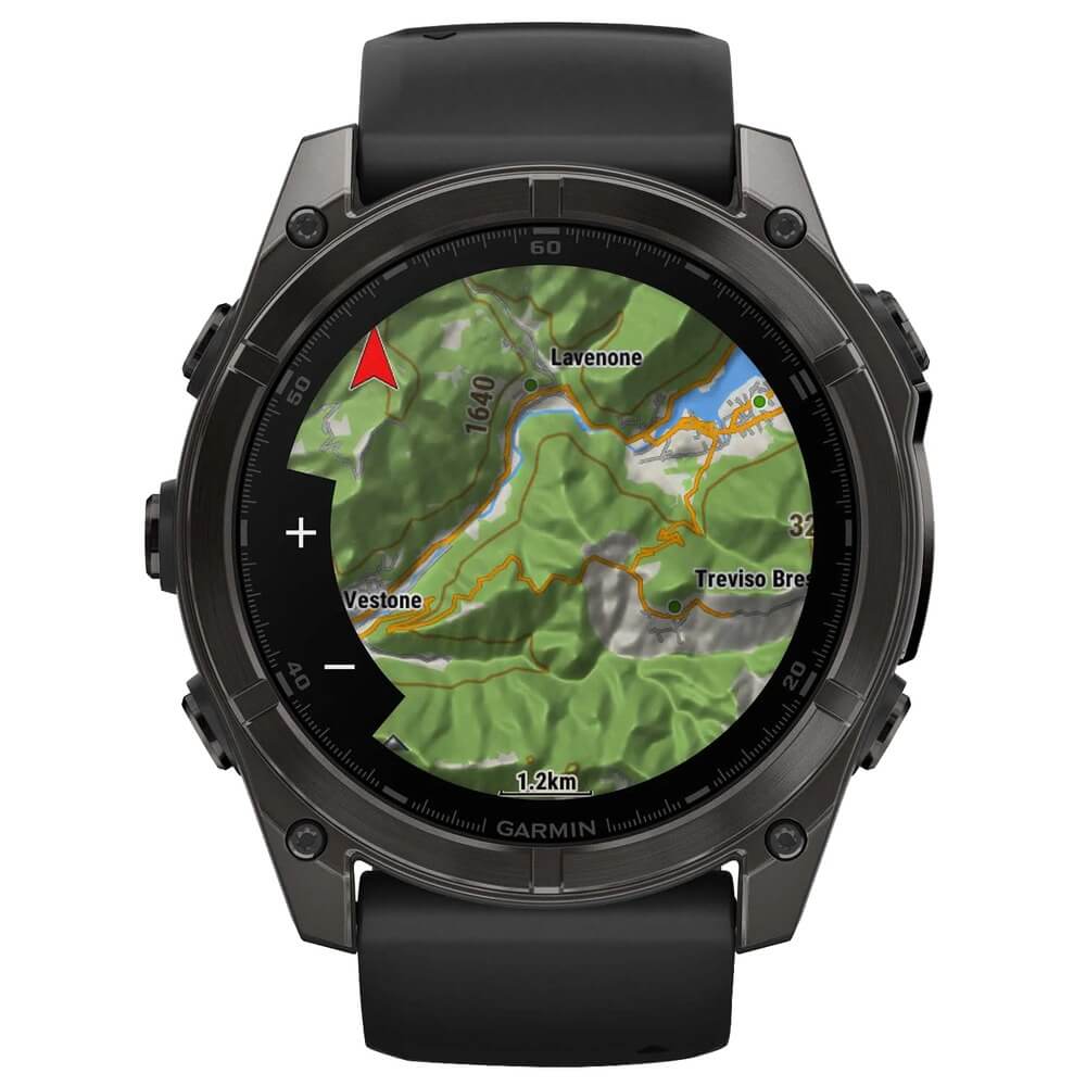 Смарт-часы Garmin Fenix 8 AMOLED Sapphire, 51 мм, угольно-серый DLC, пепельно-черный силиконовый ремешок детальное изображение - 5