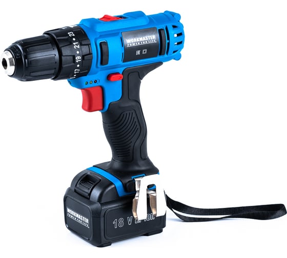 Аккумуляторная дрель-шуруповерт WorkMaster АШ-18ЛВ, 18 В, 28 Нм, 1,5 А·ч детальное изображение - 26