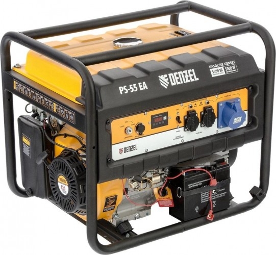 Генератор бензиновый Denzel PS 55 EA 946874, 5 кВт, Желтый детальное изображение - 1
