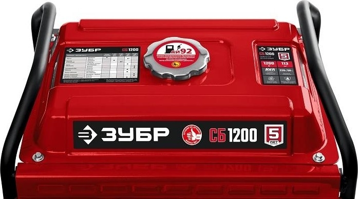 Генератор бензиновый ЗУБР СБ-1200, 1 кВт, Красный детальное изображение - 5