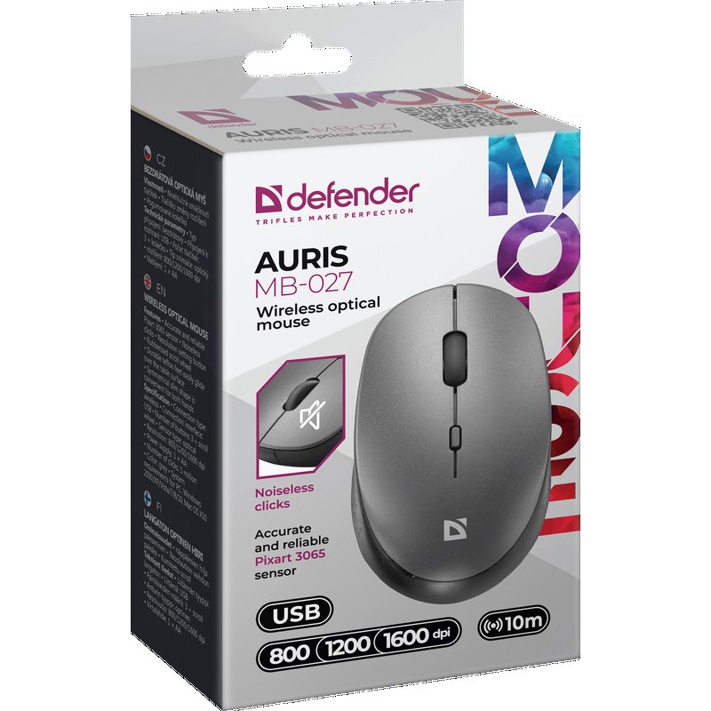 Мышь Defender Auris MB-027  (52029), Серый детальное изображение - 4