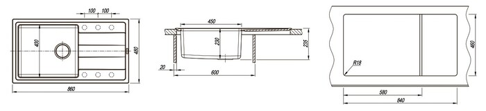 Кухонная мойка Florentina Combi 860  №8
