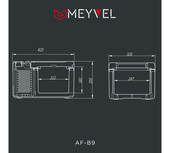 Автомобильный компрессорный холодильник Meyvel AF-B9, 970010, 12/24 В, Белый детальное изображение - 5