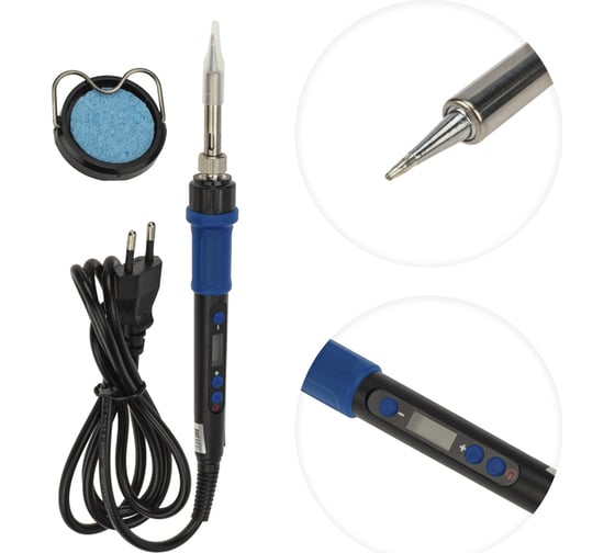 Паяльник REXANT с регулировкой температуры и дисплеем, подставка, керамический 12-0620, 65 Вт детальное изображение - 1