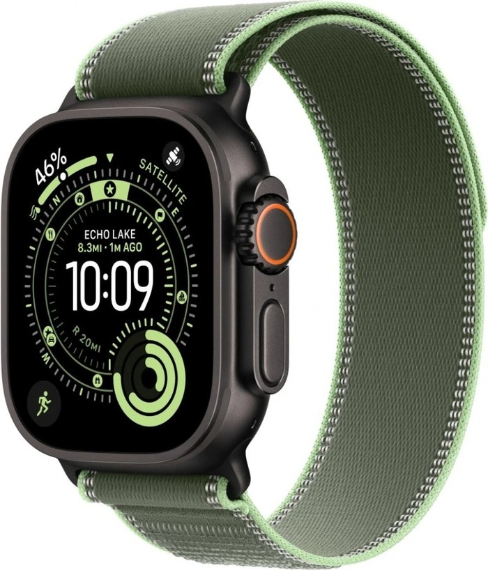 Умные часы Apple Watch Ultra 3 49 мм, Black Titanium Case with Green/Neon Trail Loop, Зеленый/Неоновый №1