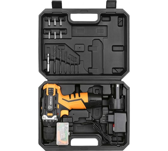 Аккумуляторная дрель DEKO + набор 63 инструмента в кейсе DKCD12FU-Li 2.0Ahx2 63 tools + 063-4094, 2 акб, 28 Нм, 12 В детальное изображение - 3
