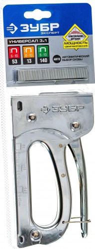 Скобозабиватель ручной ЗУБР ПРОФИ Универсал 10 степлер для 4-в-1: тип 53 (6-10 мм) / 140 (6-10 мм 31525 детальное изображение - 2