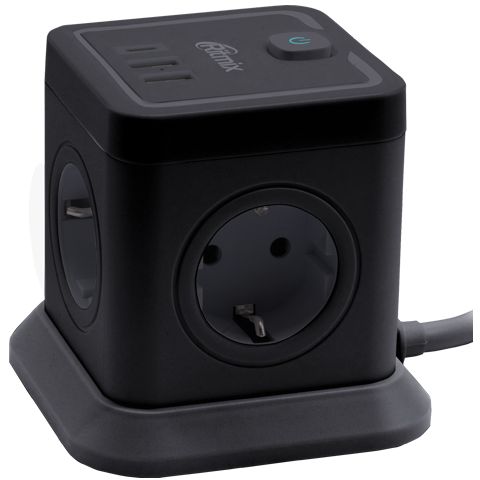 Сетевой фильтр Ritmix RM-242C, 2 м, Черный детальное изображение - 3