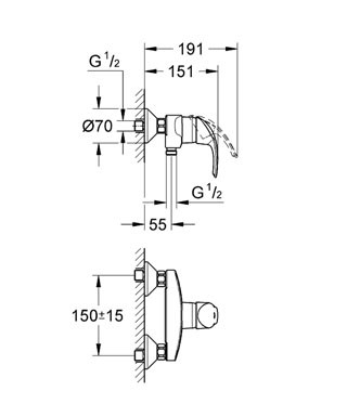 Смеситель Grohe Eurosmart 33555001 детальное изображение - 2