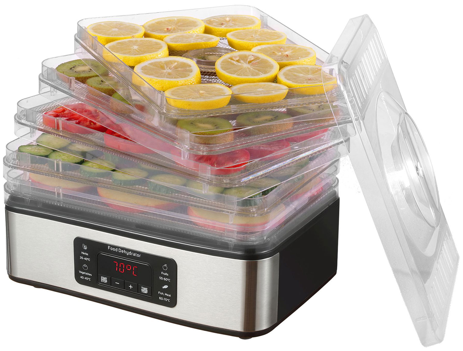 Сушилка для овощей и фруктов Polaris PFD 2008SV, 250 Вт, Черный детальное изображение - 2