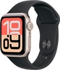 Умные часы Apple Watch SE 3 40 мм, GPS, Starlight Aluminium Case with Black Sport Band, Сияющая звезда/Черный вариант - 1