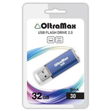 USB Flash накопитель OltraMax 30 32 ГБ, синий детальное изображение - 1