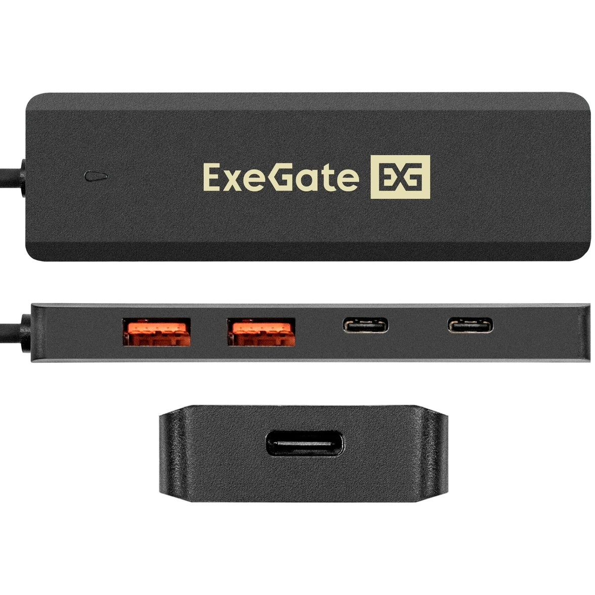 USB-концентратор ExeGate DUB-2C2P/10G, Черный детальное изображение - 2