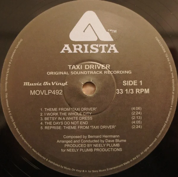 Виниловая пластинка Bernard Herrmann – Taxi Driver (Original Soundtrack Recording) детальное изображение - 3