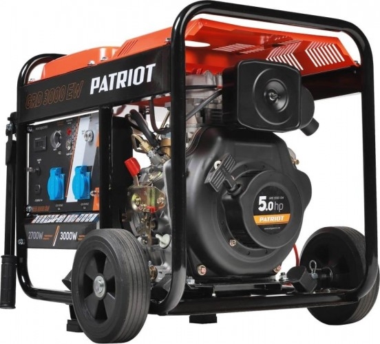 Генератор дизельный с воздушным охлаждением PATRIOT GRD 3000EW 472702235, открытый, 2.7 кВт, Черный детальное изображение - 2