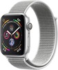Умные часы Apple Watch Series 4 Aluminum, 44 мм, GPS, White Nylon Band, Серебристый вариант - 1