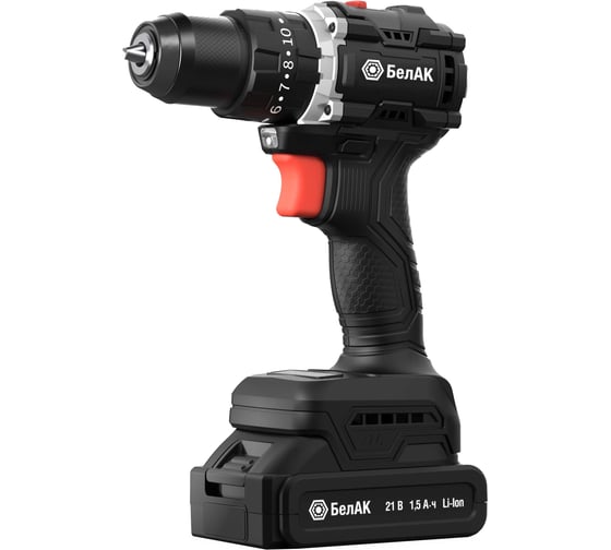 Ударная дрель-шуруповерт БелАК бесщеточная, в кейсе, 2 АКБ (1500+2000) БАК.53315, 21 В, 55 Нм, 1,5 А·ч детальное изображение - 4