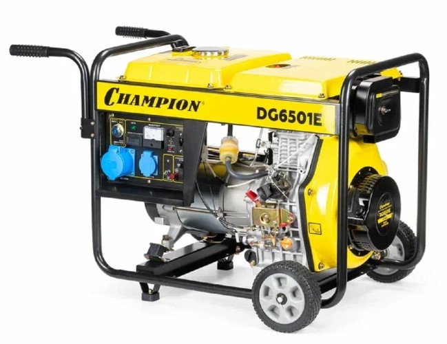 Генератор дизельный с воздушным охлаждением CHAMPION DG6501E, открытый, 5 кВт, Желтый детальное изображение - 12