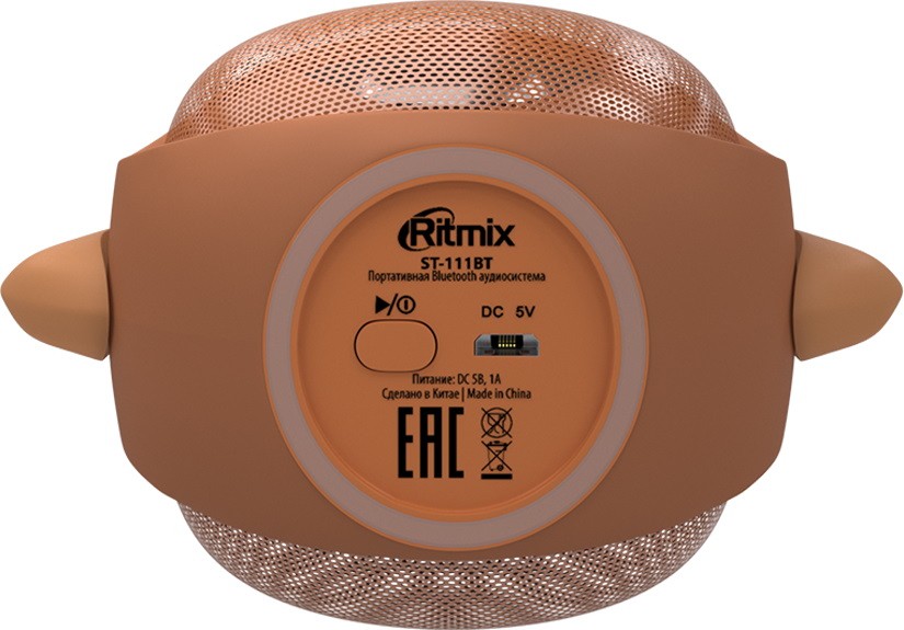 Портативная колонка Ritmix ST-111BT, Коричневый детальное изображение - 3