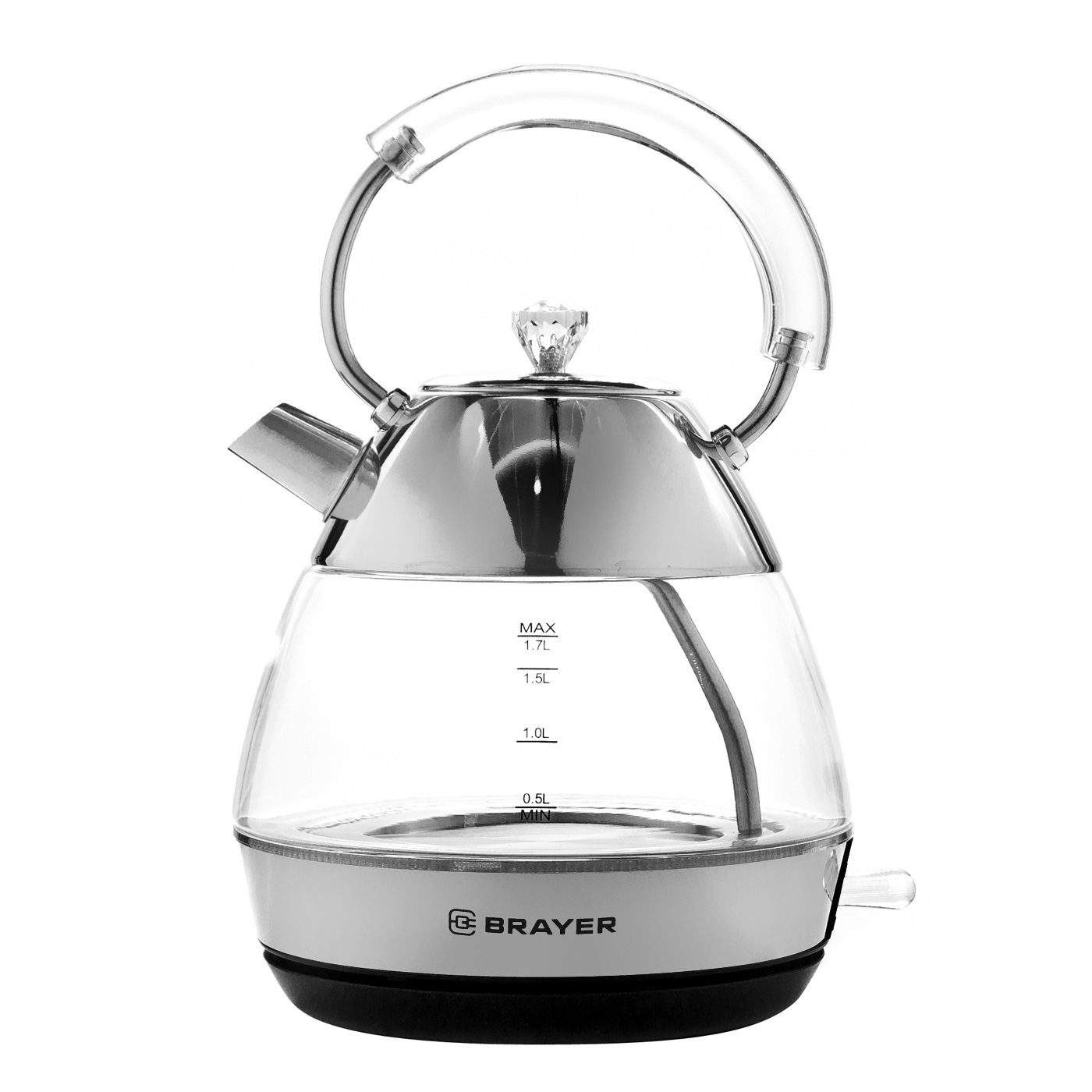 Электрический чайник Brayer BR1027 1.7 л, Серебристый детальное изображение - 4