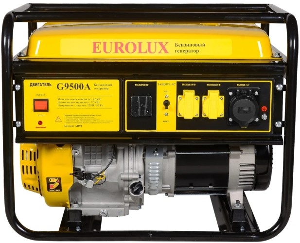 Генератор бензиновый EUROLUX G9500A 64/1/81, 7.5 кВт, Желтый детальное изображение - 3