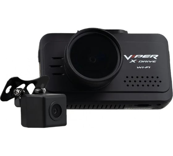 Видеорегистратор Viper X-DRIVE DUO Wi-Fi + кам.заднего вида, 1920x1080 Full HD dpi, MicroSD, 128 ГБ, Черный детальное изображение - 1