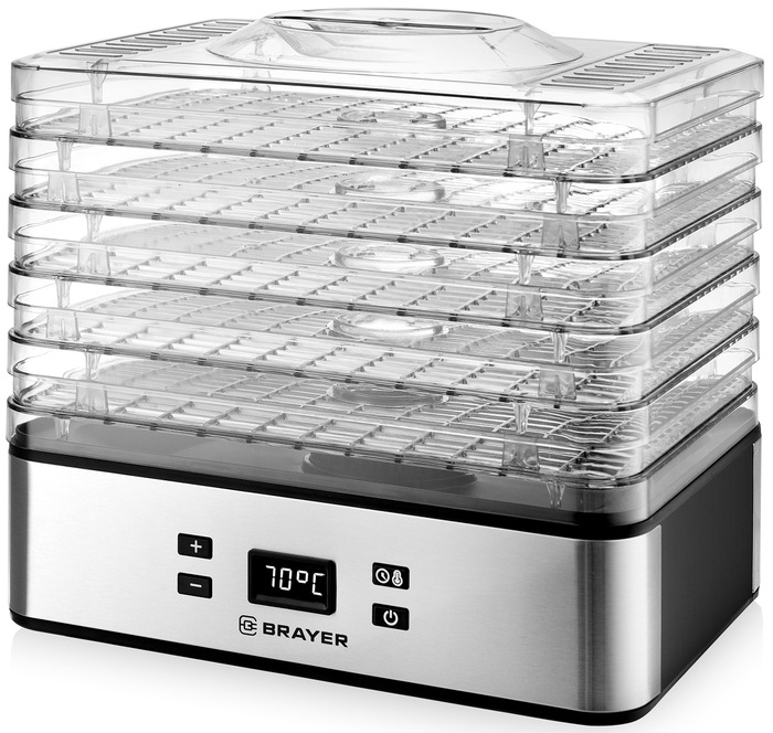 Сушилка для овощей Brayer BR1900, 240 Вт, Черный/Серебристый №2