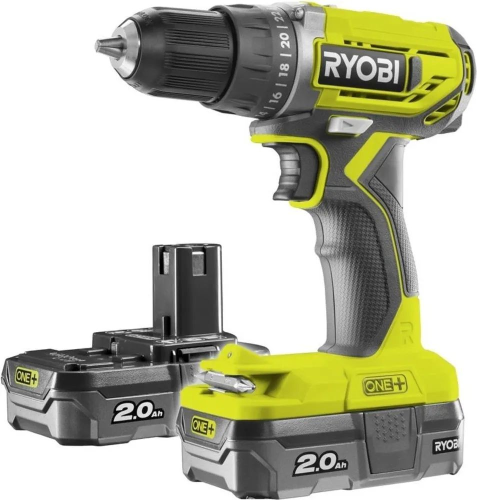 Аккумуляторная дрель-шуруповерт Ryobi ONE+ R18DD2-220S 5133003821, 18 В, 40 Нм, 2 А·ч  детальное изображение - 1