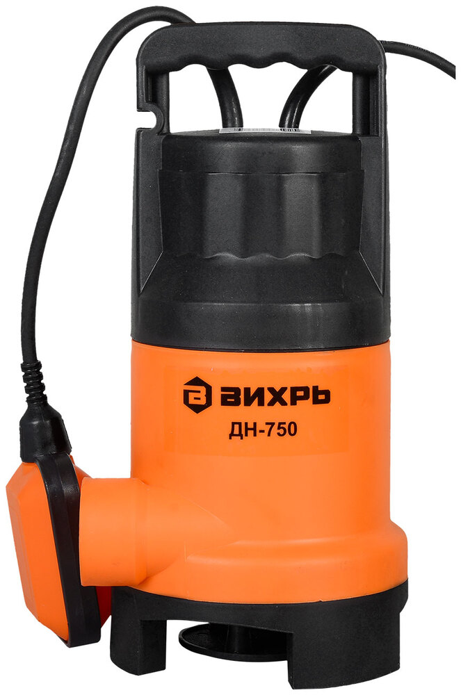 Насос Вихрь ДН-750, 255 л/мин, 32 мм, напор 8 м, d=32 мм, 750 Вт, Оранжевый №1