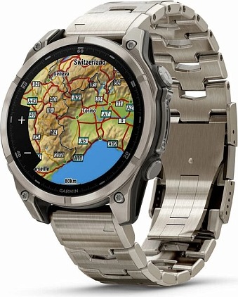 Смарт-часы Garmin Fenix 8 AMOLED Sapphire DLC, 47 мм, Титановый светло-серый, титановый ремешок детальное изображение - 3