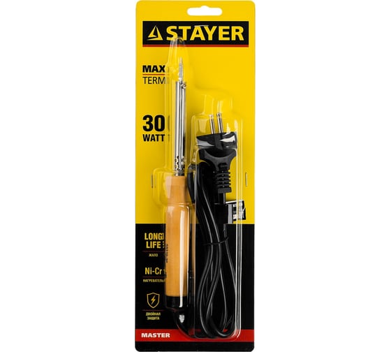 Паяльник Stayer MAXTerm с деревянной рукояткой жало-конус 55310-30, 30 Вт детальное изображение - 9