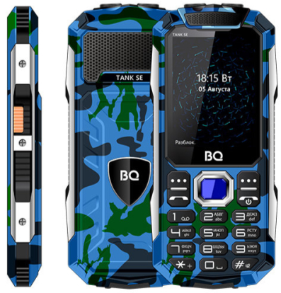 Мобильный телефон BQ 2432 Tank SE, 32 Мб, Камуфляжный/Синий, Dual mini-SIM детальное изображение - 2