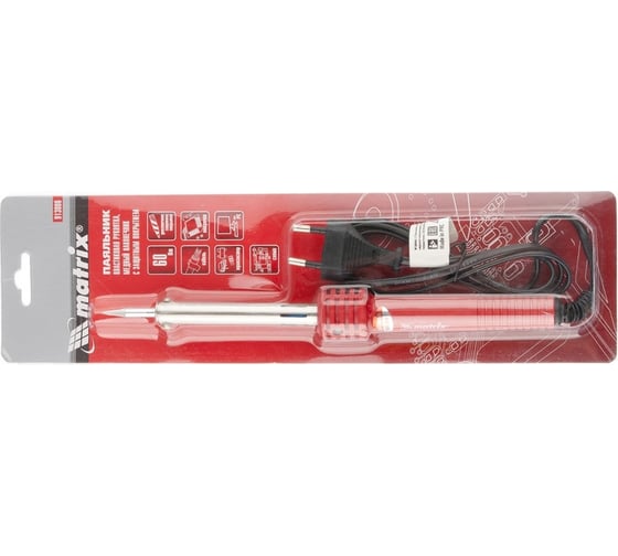 Паяльник MATRIX пластиковая рукоятка, медный наконечник с долговечным защитным покрытием 220 В 913006, 60 Вт детальное изображение - 1