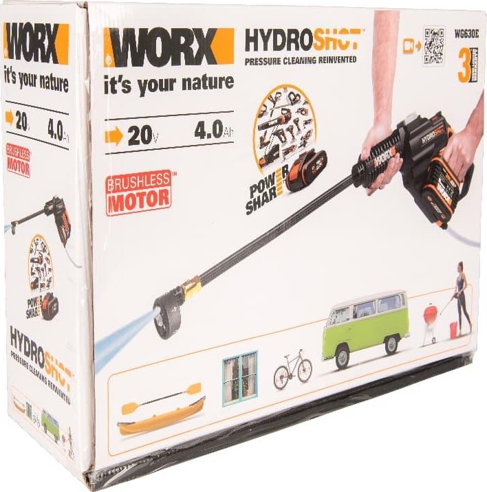 Автомойка Worx WG630E.9 (без АКБ и ЗУ), 24 бар, Черный/Оранжевый детальное изображение - 3
