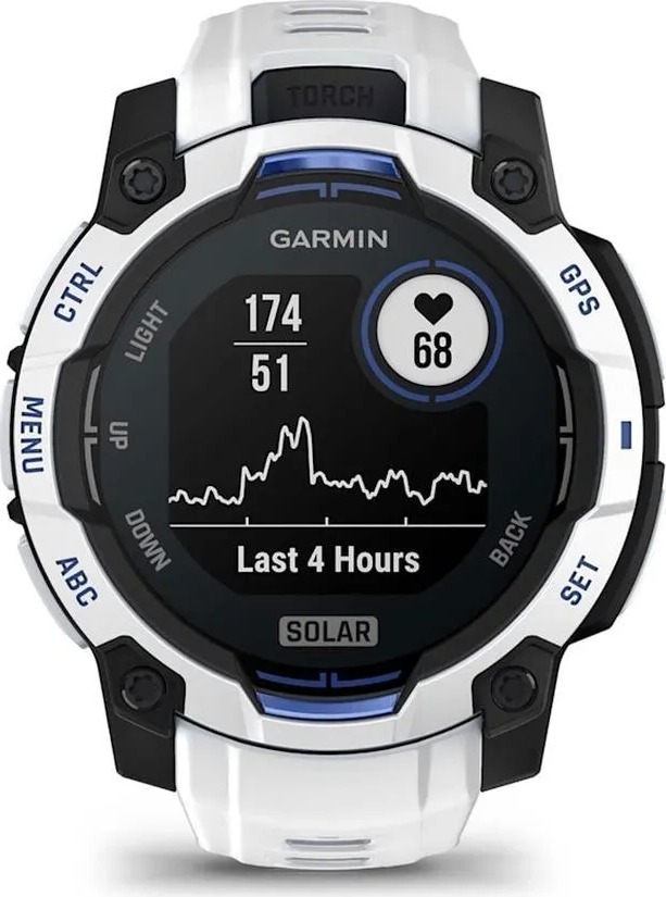 Смарт-часы Garmin Instinct 3 Solar Whitestone with Black/Bolt Blue Silicone Limited edition, 45 мм, Синий детальное изображение - 5