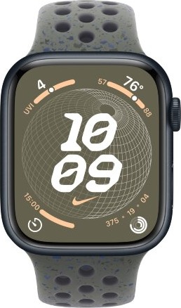 Умные часы Apple Watch Series 9 Midnight Aluminum Case with Nike Sport Band Cargo Khaki, 41 mm, Карго хаки детальное изображение - 2
