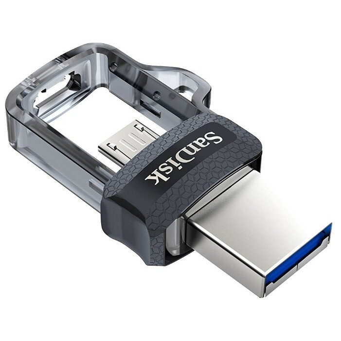 USB Flash накопитель SanDisk Ultra Dual m3.0 (SDDD3-016G-G46) 16 ГБ, черный детальное изображение - 2