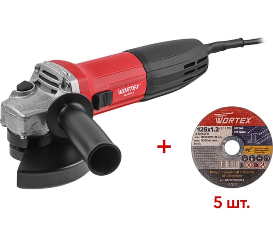 Угловая шлифмашина WORTEX AG 1207-5, 125 мм, 10000 об/мин, 720 Вт детальное изображение - 1