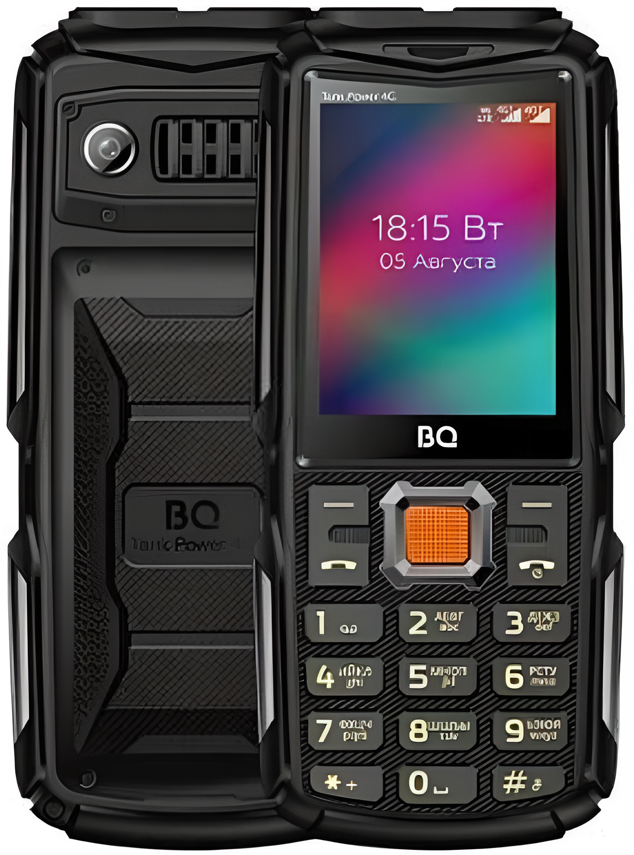 Мобильный телефон BQ 2410L Tank Power 4G, 256 Мб, Камуфляжный/Золотой, Dual mini-SIM детальное изображение - 3