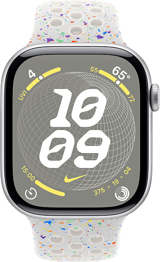 Смарт-часы Apple Watch Series 10 46 мм, Silver Aluminum Case with Pure Platinum Nike Sport Band, Белый детальное изображение - 2