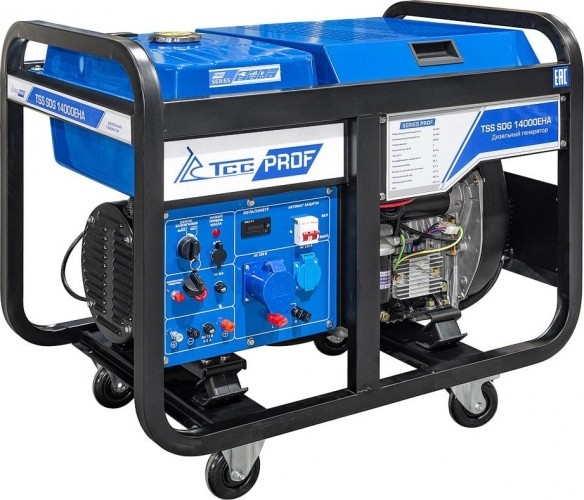 Генератор дизельный с воздушным охлаждением ТСС SDG 14000EHA 100039, открытый, 12 кВт, Синий детальное изображение - 3