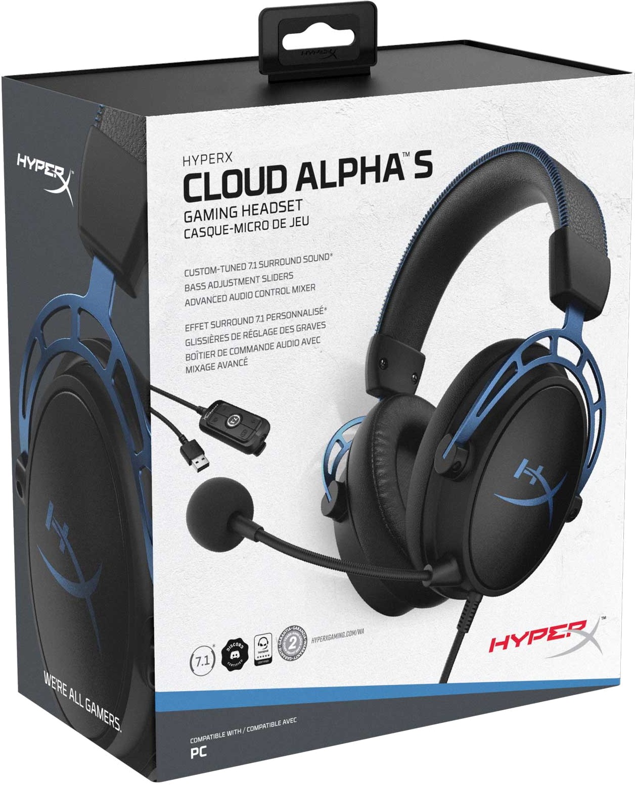 Наушники HyperX Cloud Alpha S, Синий детальное изображение - 9