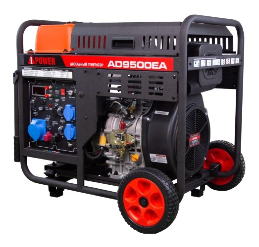 Генератор дизельный с воздушным охлаждением A-iPOWER AD9500EA 20405, открытый, 9 кВт, Черный детальное изображение - 4