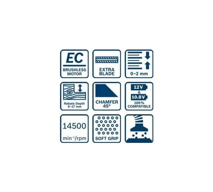 Электрический рубанок Bosch GHO 12V-20 0.601.5A7.001, 600 Вт,  Синий №5